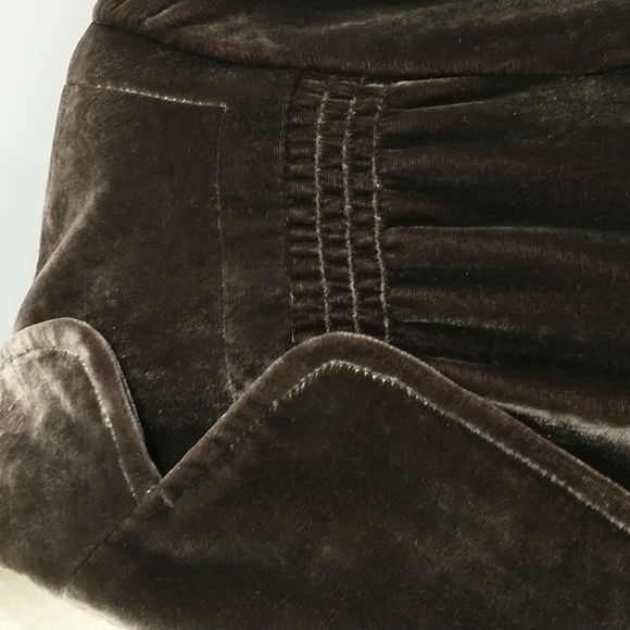 Brown Velvet Blazer Soft Silk Blend Jacket Tailored Feminine Style Gathered - Picture 7 of 13